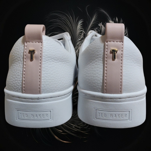 NEW Ted Baker Women Reese Lace Up Leather White/Pink Sneaker. Size 6 - Picture 11 of 15
